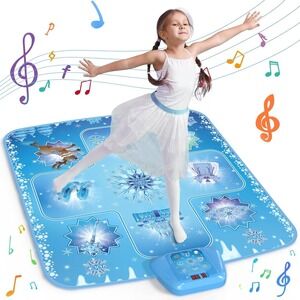 Girls Home Dancing Challenge Playmat Winter Princess Musical Dance Mat Blue